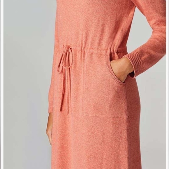🆕 J. Jill Soft Red Clay Heather Pure Jill Drawstring-Waist Sweater Dress - Picture 4 of 9